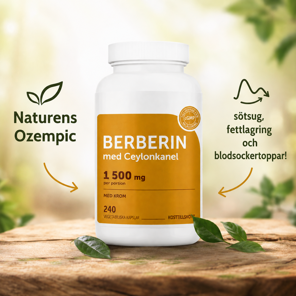 Berberin 1500 mg — 240 kapslar