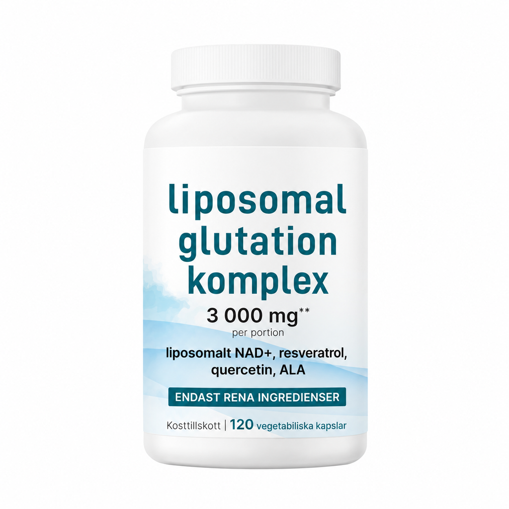 Liposomalt Glutationkomplex 3000 mg – NAD+, Resveratrol, Quercetin & ALA | 120 Vegetabiliska Kapslar