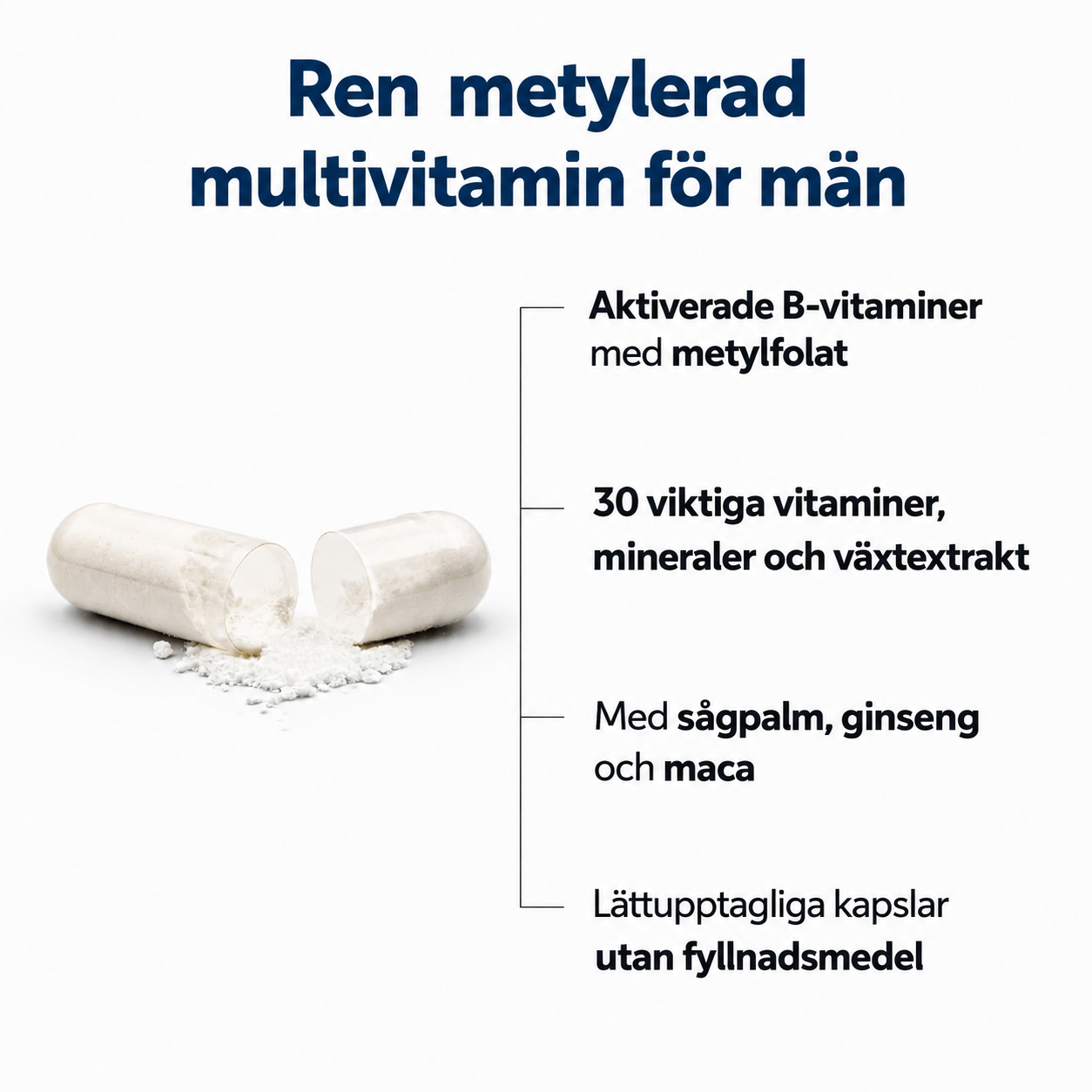 Multivitamin för Män – Metylerad Formula, 240 Kapslar