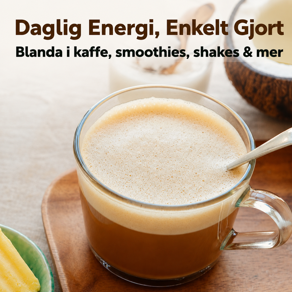Ekologiskt MCT-olja Pulver med Prebiotisk Fiber – 454 g (45 Portioner)