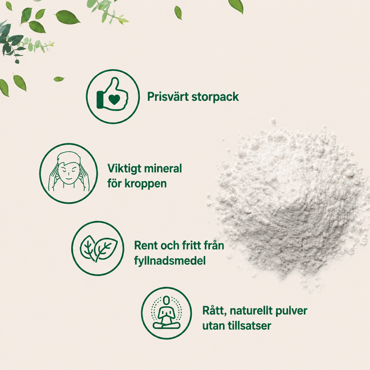 Magnesiumcitrat Pulver 907 g – Högupptagligt Magnesium | 500 mg per Portion