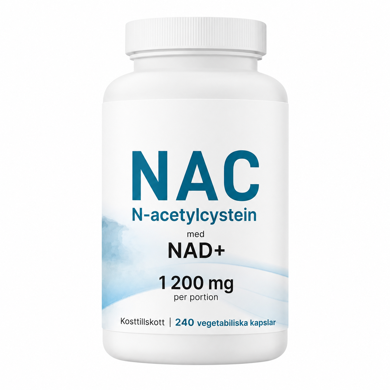 NAC med NAD+ 1200 mg – 240 vegetabiliska kapslar