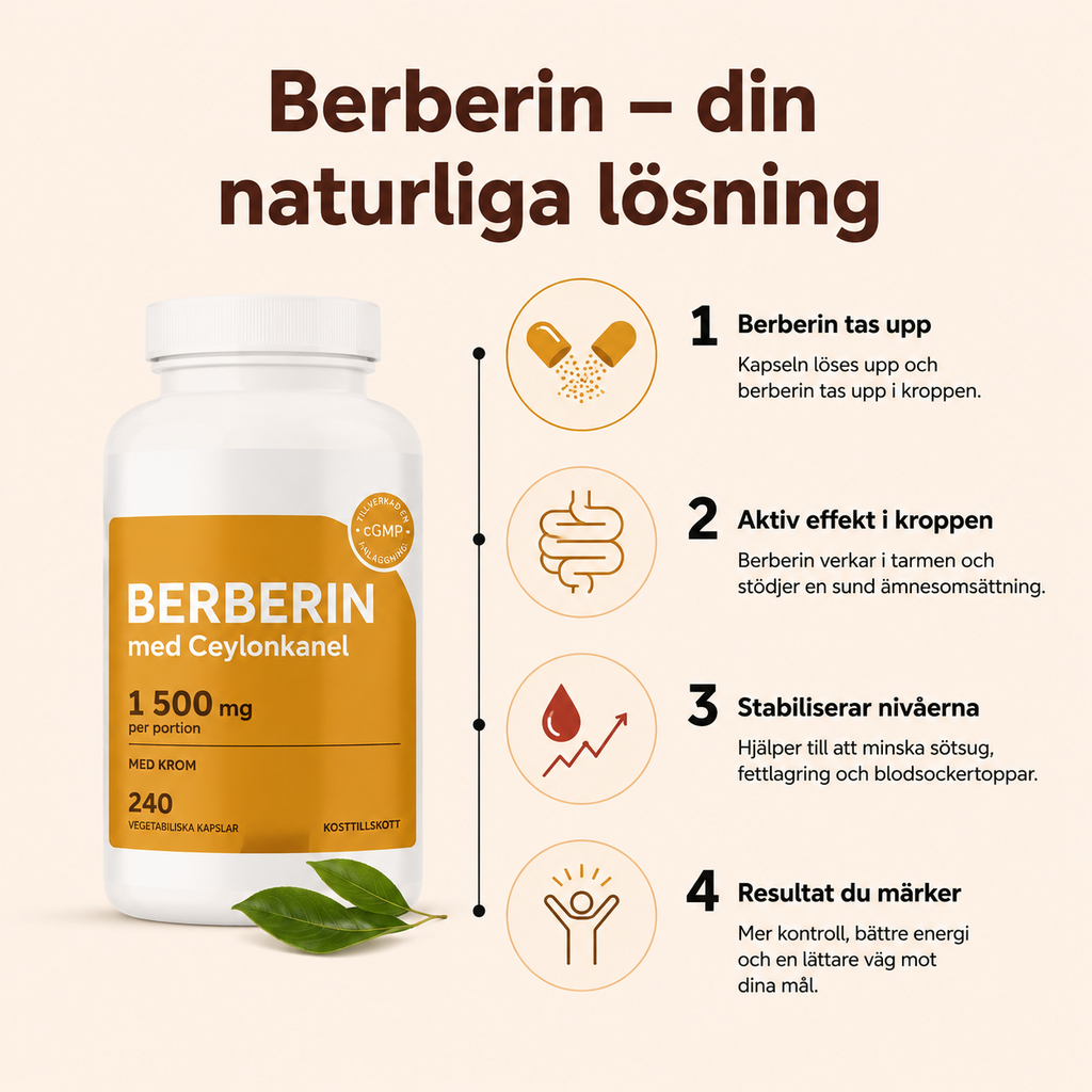 Berberin 1500 mg — 240 kapslar