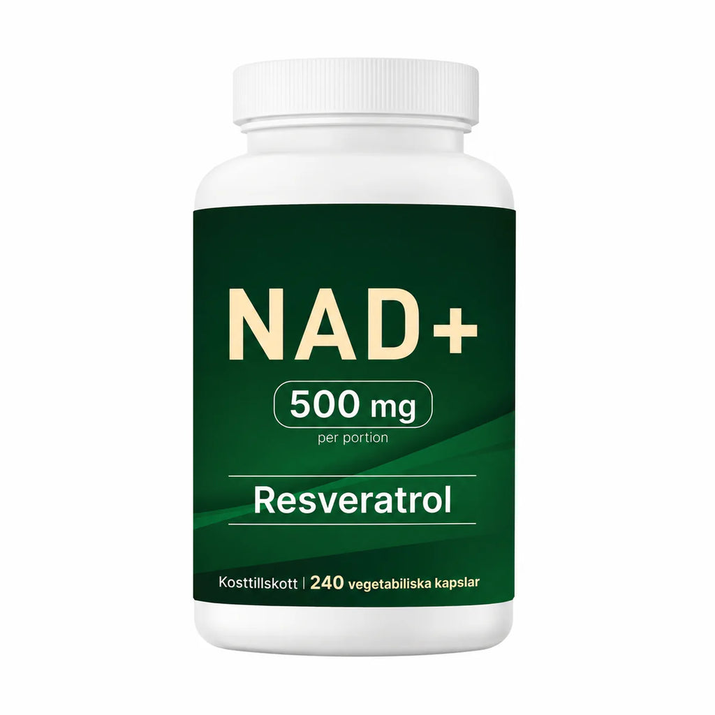 NAD+ 500 mg med Resveratrol 98% | Starkaste dosen | 240 Kapslar