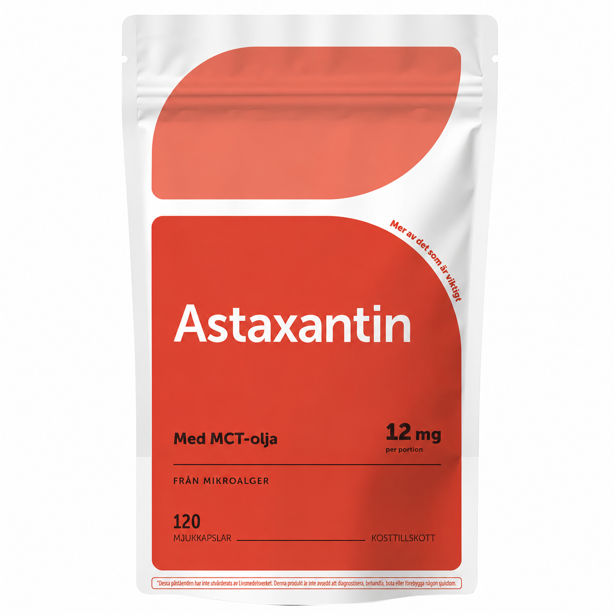 Astaxantin 12 mg med MCT-olja – 120 mjukkapslar
