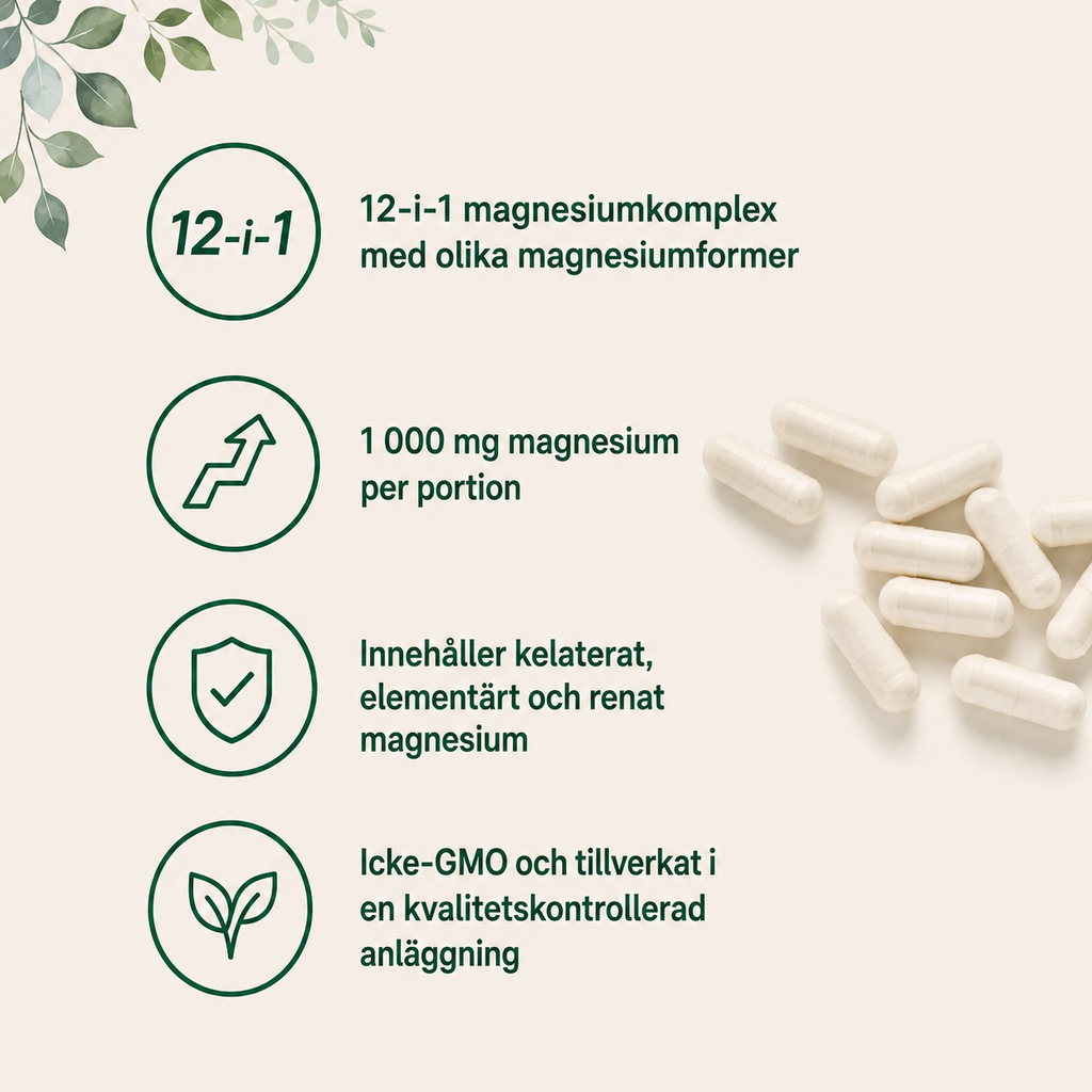 Magnesium Complex 12-i-1 – 1000mg, 240 Kapslar