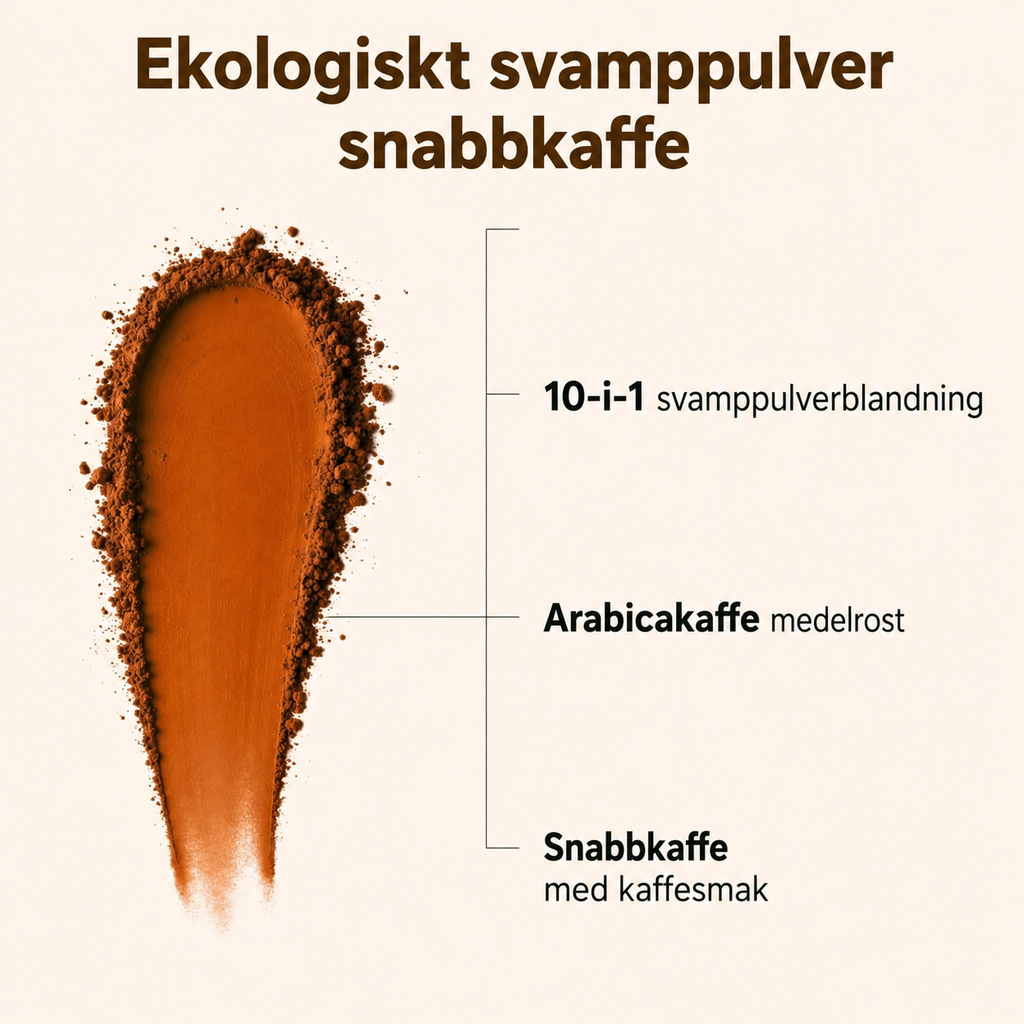 Ekologiskt Svampkaffe med Lion's Mane & 10 Svampextrakt – 397 g | Ca 158 Portioner