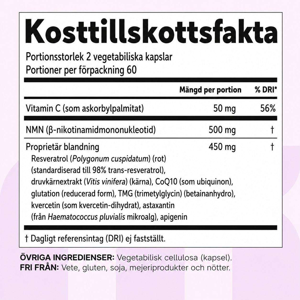 NMN Ultimate 1000 mg – Avancerat 10-i-1 NMN-Komplex med Resveratrol, CoQ10, TMG & Quercetin | 120 Vegetabiliska Kapslar