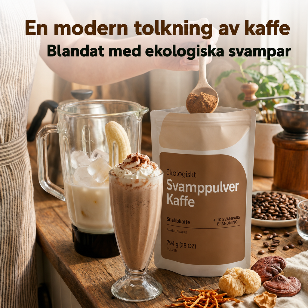 Ekologiskt Svampkaffe med Lion's Mane & 10 Svampextrakt – 397 g | Ca 158 Portioner