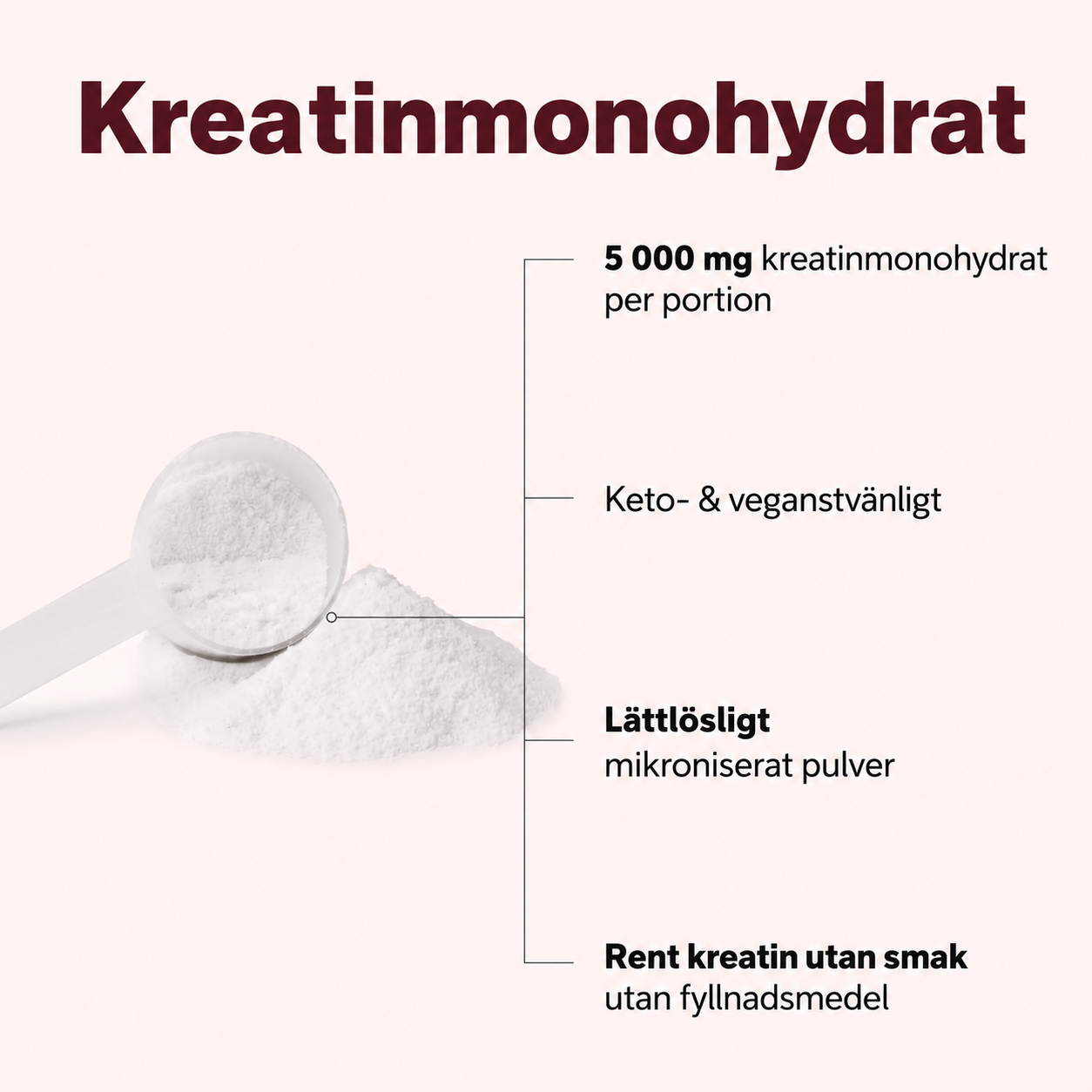 Kreatin Monohydrat Pulver 1 kg –  5000 mg per Portion | 200 portioner