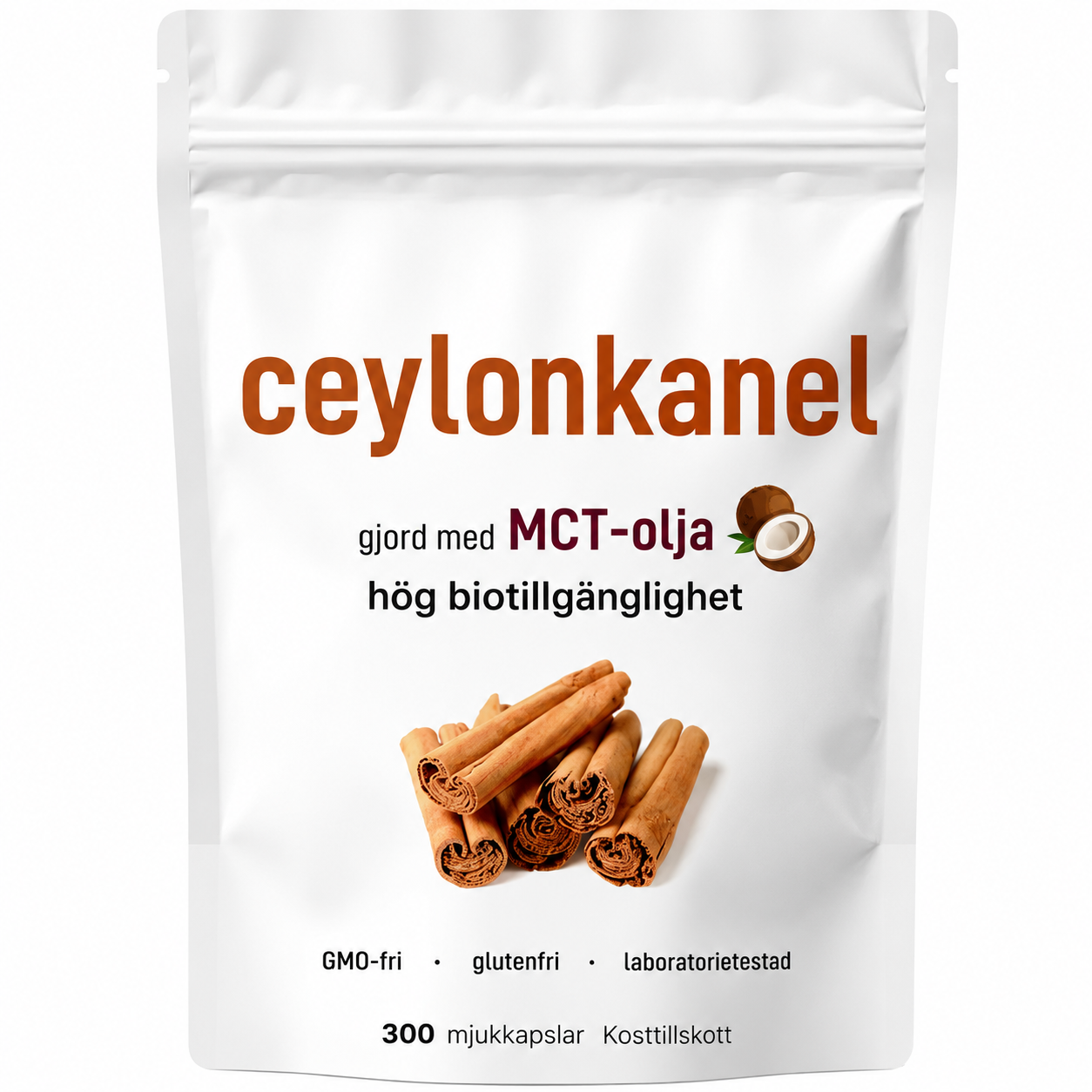 Ceylonkanel Extrakt 7 200 mg – 300 Mjukgelkapslar med MCT-olja