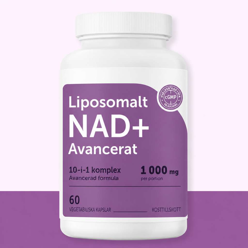 Liposomalt NAD+ Ultimate 1000 mg – 10-i-1 NAD+ Kompleks med Resveratrol, Glutathion, ALA & Astaxanthin | 60 Veganske Kapsler