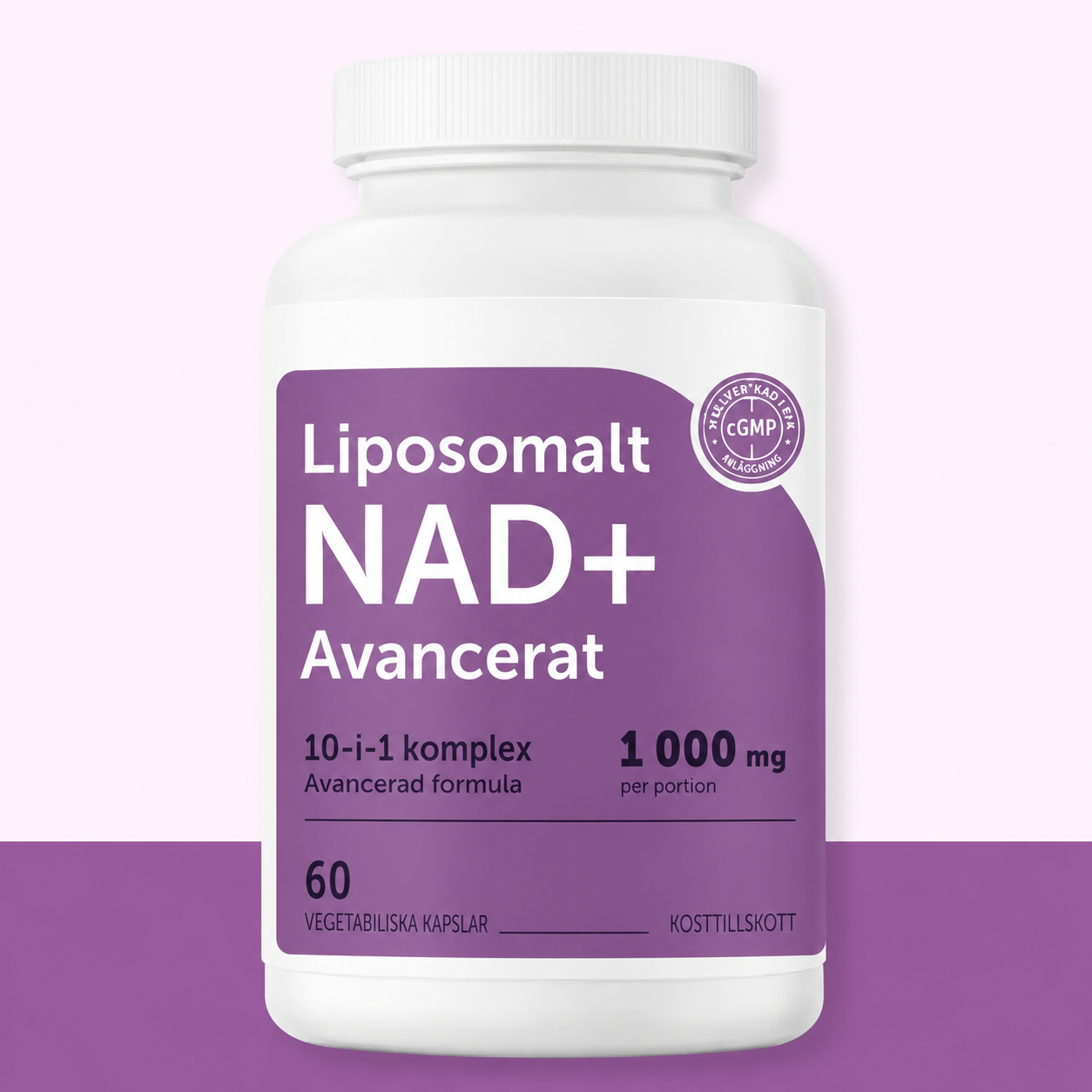 Liposomalt NAD+ Ultimate 1000 mg – 10-i-1 NAD+ Kompleks med Resveratrol, Glutathion, ALA & Astaxanthin | 60 Veganske Kapsler