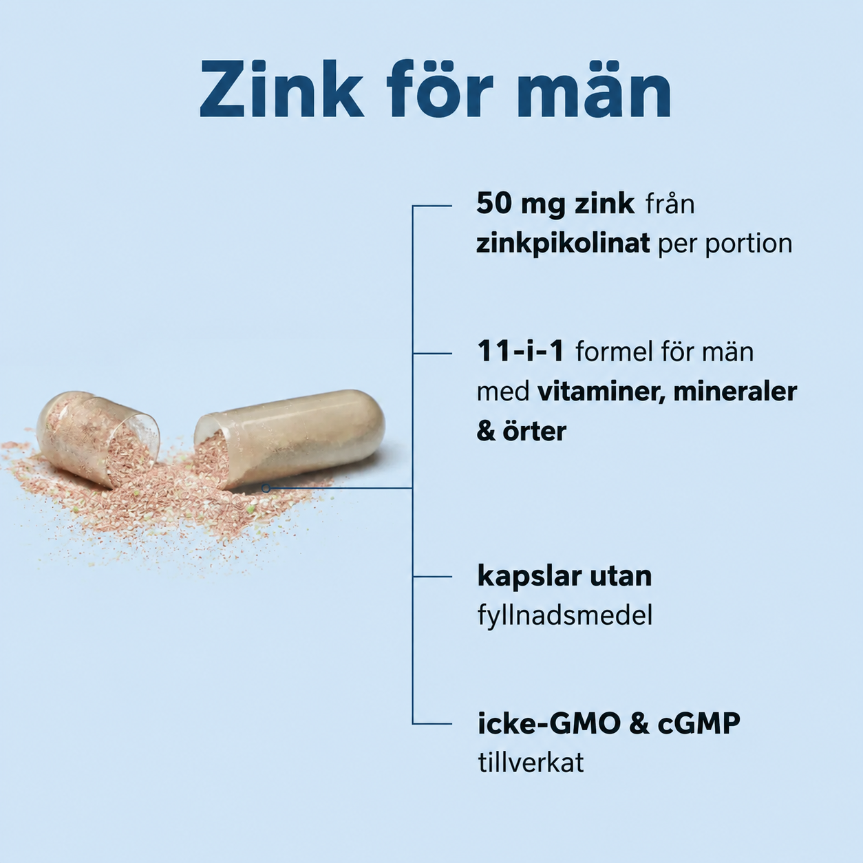 Zink Complex 11-i-1 för Män – 240 Kapslar