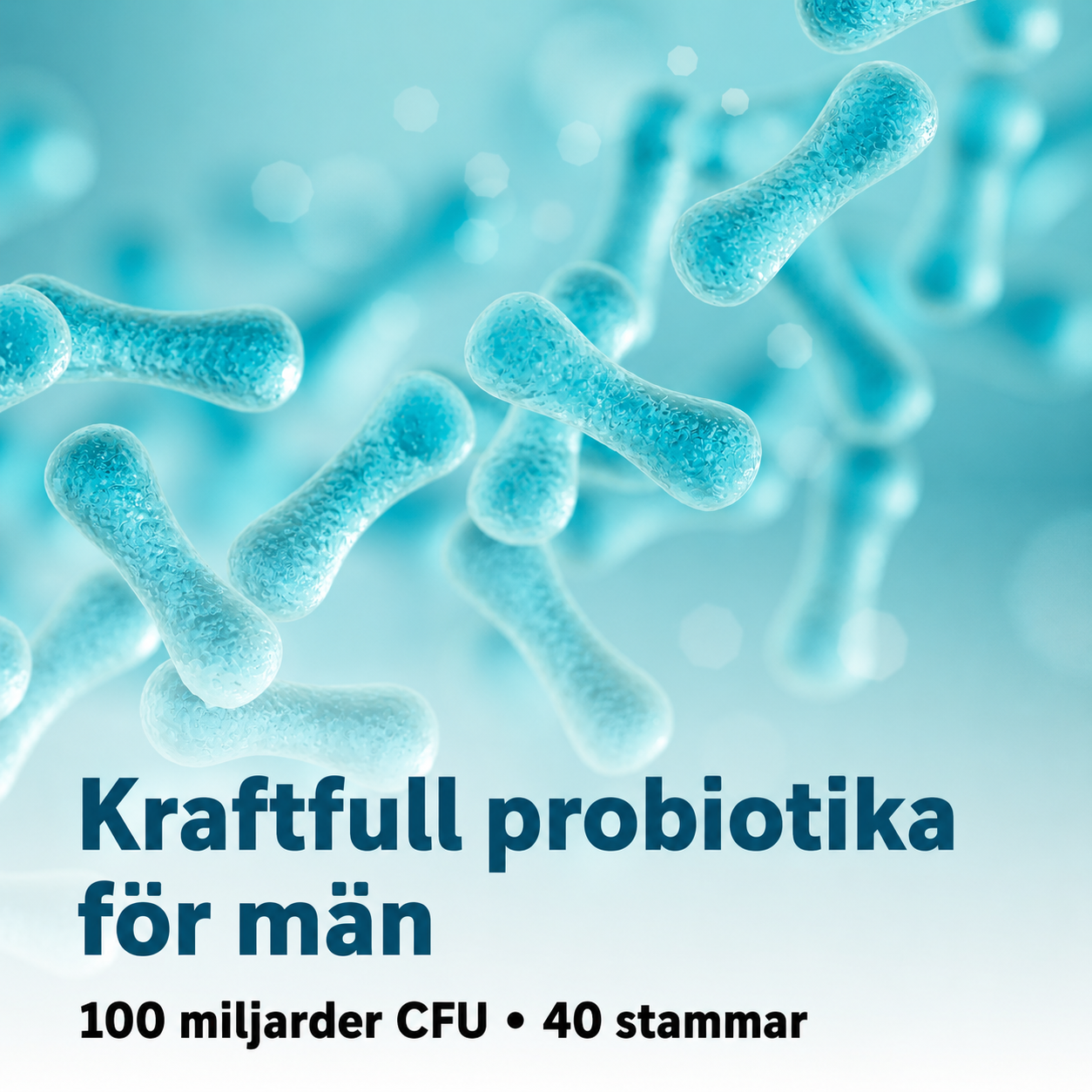 Probiotika för Män – 40 Stammar, 100 Miljarder CFU - 120 Vegetabiliska Kapslar