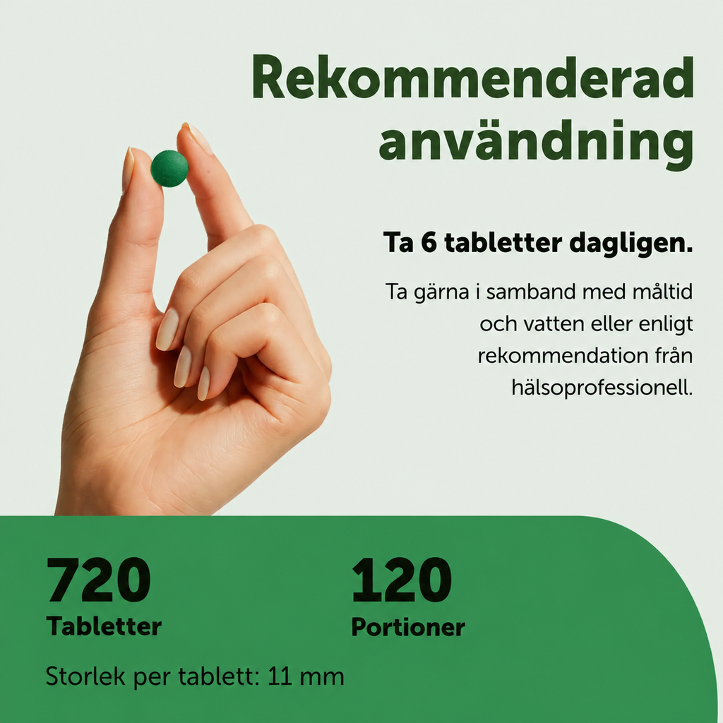 Ekologisk Spirulina 3000 mg – 720 Tabletter | Superfood