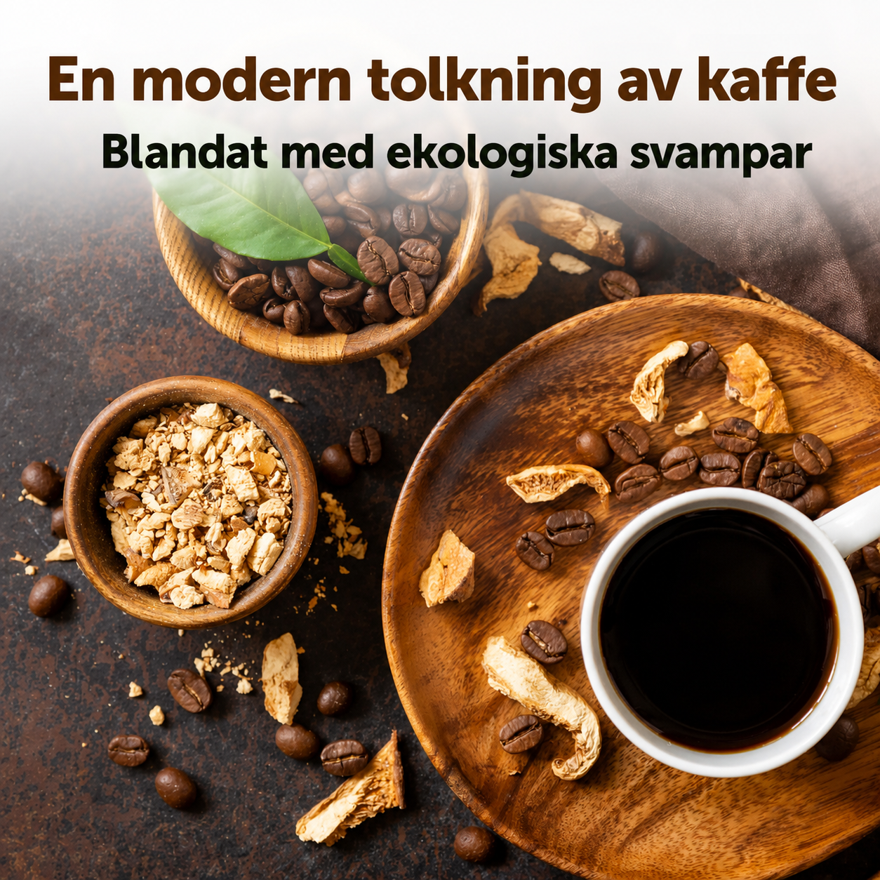 Ekologiskt Svampkaffe med Lion's Mane & 10 Svampextrakt – 397 g | Ca 158 Portioner