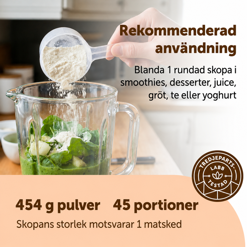 Ekologiskt MCT-olja Pulver med Prebiotisk Fiber – 454 g (45 Portioner)