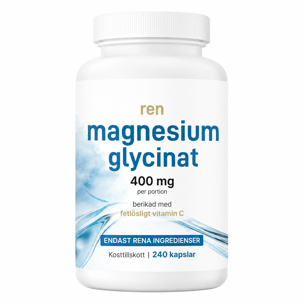 Magnesiumglycinat 400 mg – 240 Kapslar | Hög Biotillgänglighet