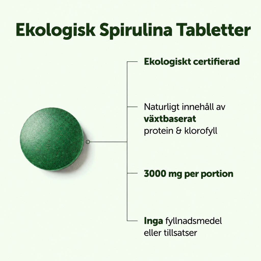 Ekologisk Spirulina 3000 mg – 720 Tabletter | Superfood