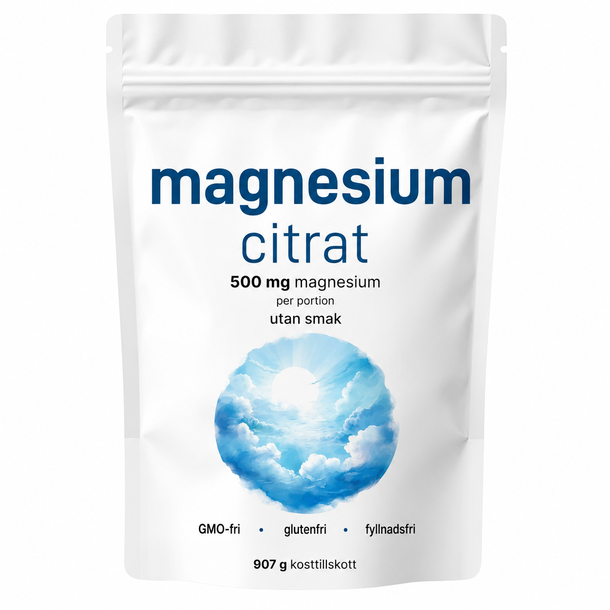Magnesiumcitrat Pulver 907 g – Högupptagligt Magnesium | 500 mg per Portion