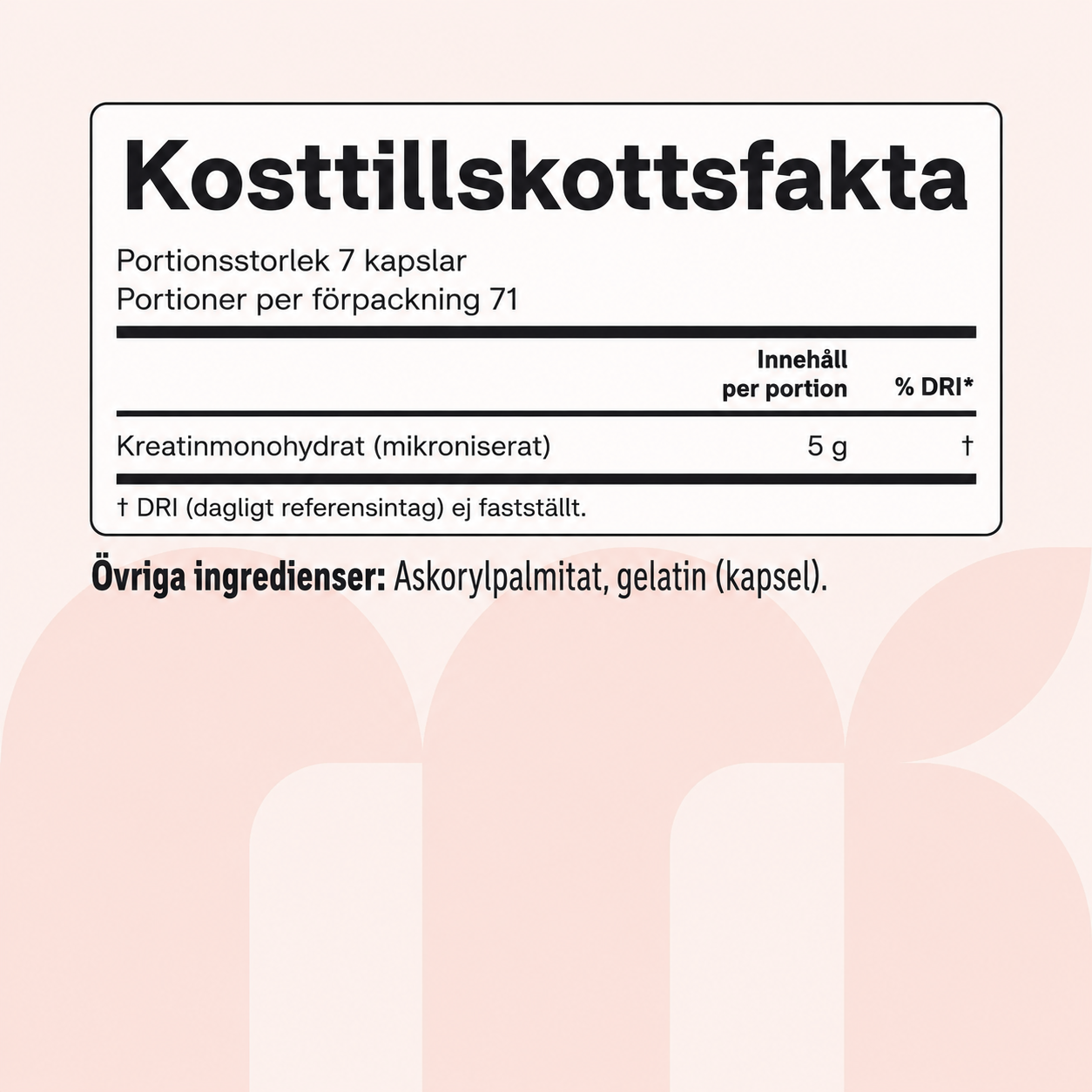Kreatin Monohydrat 5000 mg – 500 Kapslar | 71 Portioner