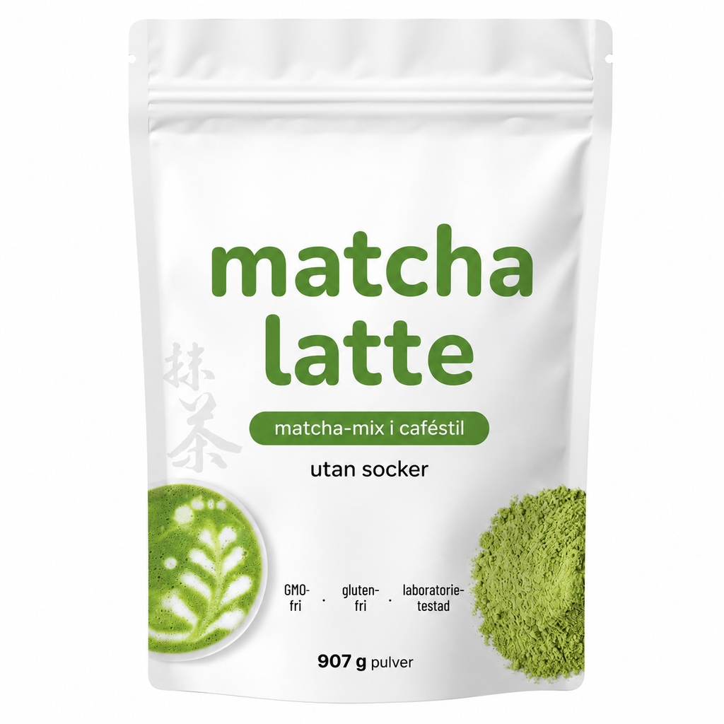 Matcha Latte Mix – Sockerfri Matcha Latte i Kaféstil, 907 g (90 Portioner)