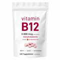 Vitamin B12 1000 mcg Metylkobalamin – 365 Tuggtabletter | 1 Års Förbrukning