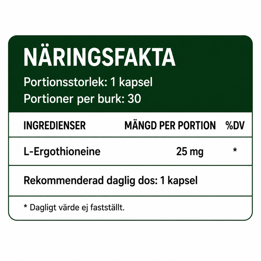 L-Ergothioneine - hjärnan, ögonen, levern, njurarna, hjärtat, benmärgen och nervsystemet