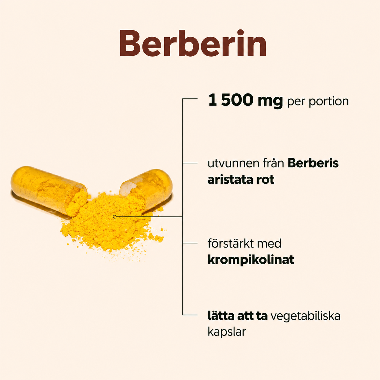 Berberin 1500 mg — 240 kapslar