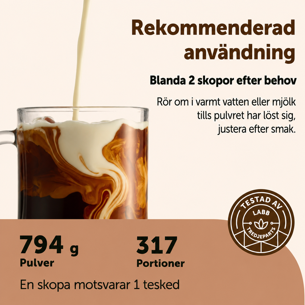 Ekologiskt Lion's Mane Svampkaffe 793 g – Arabica & 10 Svampextrakt | 317 Portioner